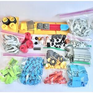 Vintage Lot 80s Fisher Price Construx Pieces Red Yellow Blue Specialty Over 5lbs